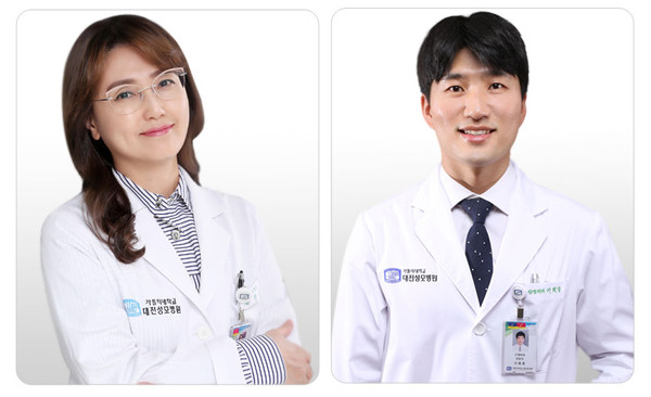 왼쪽부터 대전성모병원 영상의학과 김현정 교수, 신경외과 기희종 교수