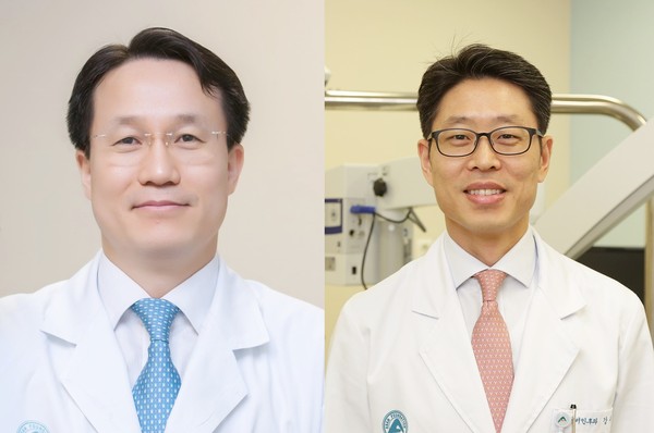 왼쪽부터 서울아산병원 이비인후과 박홍주 교수, 강우석 교수