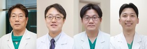 왼쪽부터 서울아산병원 심장내과 박승정 석좌교수, 박덕우·안정민·강도윤 교수