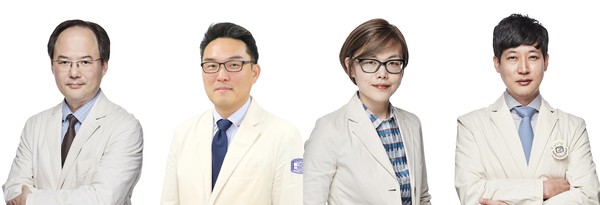 왼쪽부터 가톨릭대학교 성빈센트병원 대장항문외과 조현민‧계봉현‧유니나‧김건 교수