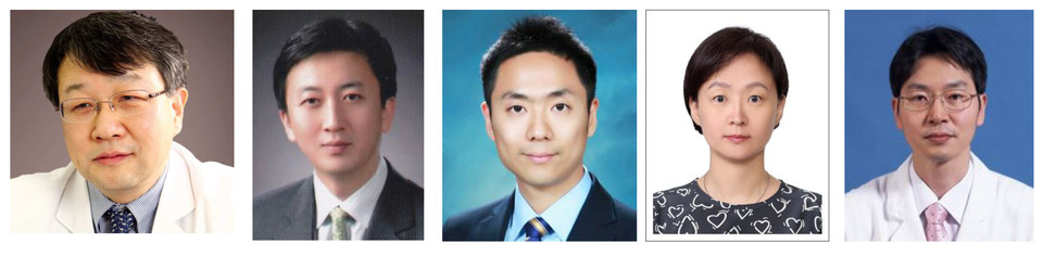사진 왼쪽부터 강승백 교수, 장종범 교수, 김진홍 교수, 최자영 교수, 이경민 교수