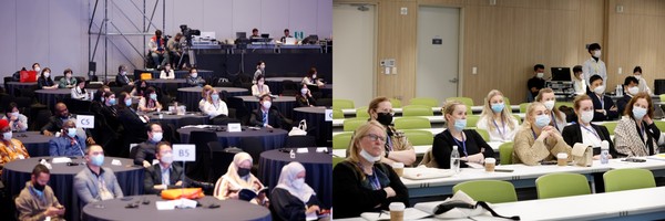 IFBLS 2022 해외 참석자들이 강연에 집중하고 있다.