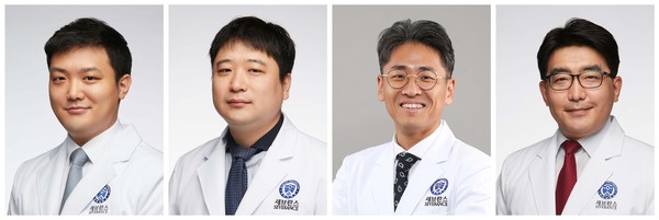 사진 왼쪽부터 연세대학교 의과대학 용인세브란스병원 심장내과 이오현, 노지웅, 김용철, 조덕규 교수.
