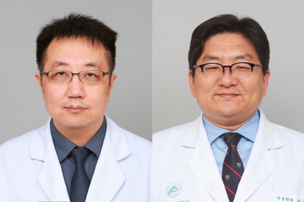 왼쪽부터 서울아산병원 소화기내과 정기욱 교수, 의공학과 주세경 교수