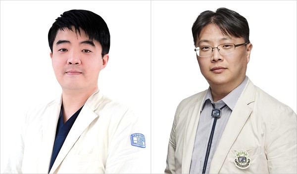 왼쪽부터 서울성모병원 신장내과 나도현 임상강사, 정병하 교수