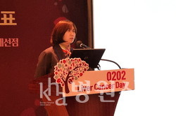 김성은 대한간암학회 기획위원이 발표를 하고 있다.ⓒ병원신문