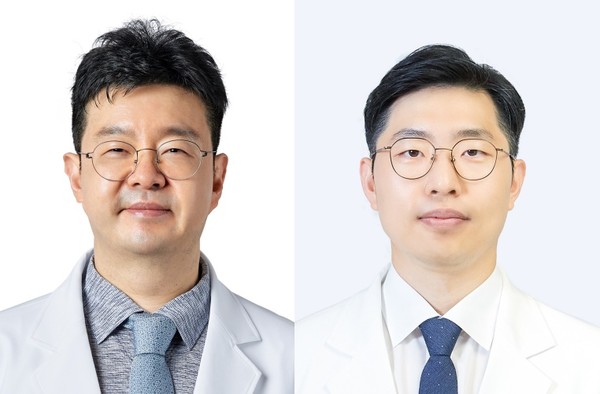 왼쪽부터 중앙대병원 피부과 김범준 교수, 석준 교수